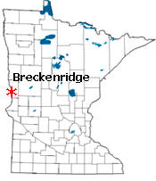 Location of Breckenridge Minnesota