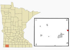 Location of Brewster Minnesota