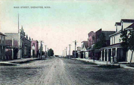 Main Street, Brewster Minnesota, 1909