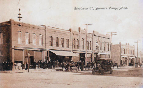 Broadway Street,  Browns Valley Minnesota, 1909