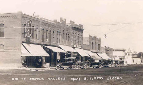 Street Scene, Browns Valley Minnesota, 1920?