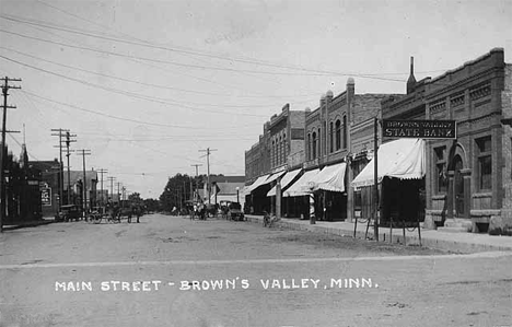Main Street, Browns Valley Minnesota, 1913