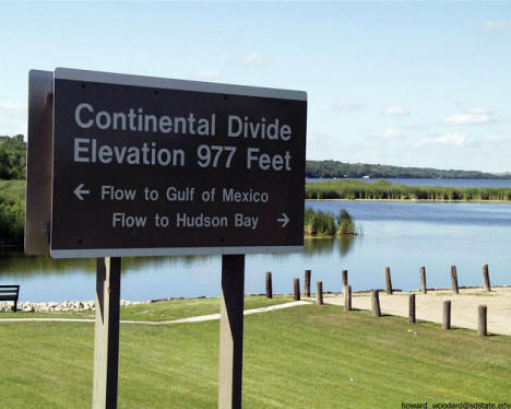 North-South Continental Divide and Lake Traverse, near Browns Valley Minnesota