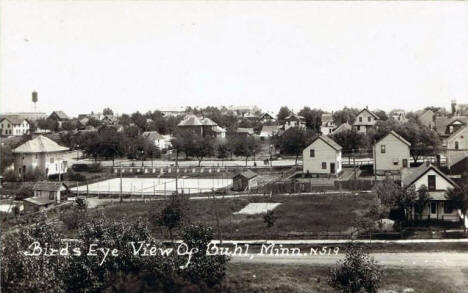 Birds eye view of Buhl Minnesota, 1910's?