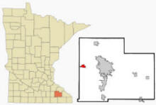 Location of Byron Minnesota
