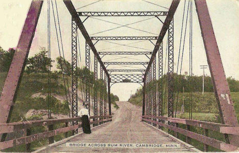 Bridge across Rum River, Cambridge Minnesota, 1910