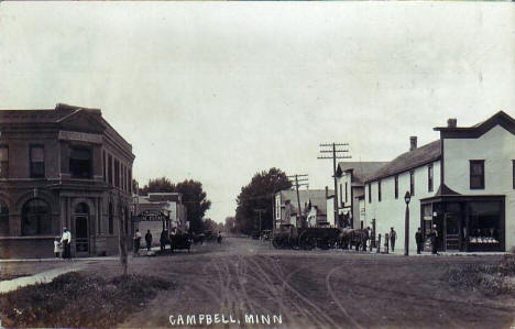 Street scene, Campbell Minnesota, 1910's