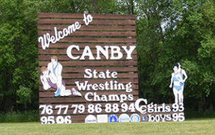 Canby Minnesota welcome sign