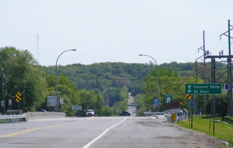 Main Street looking east from Highway 52, Cannon Falls Minnesota, 2010