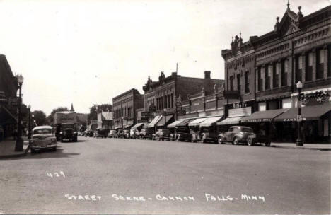 Street scene, Cannon Falls Minnesota, 1950's