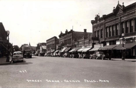 Street scene, Cannon Falls Minnesota, 1950's