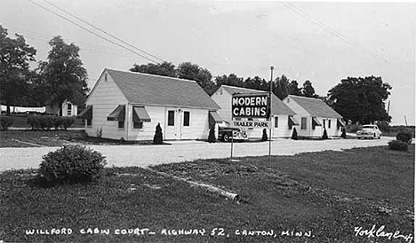 Willford Cabin Court, Highway 52, Canton Minnesota, 1950
