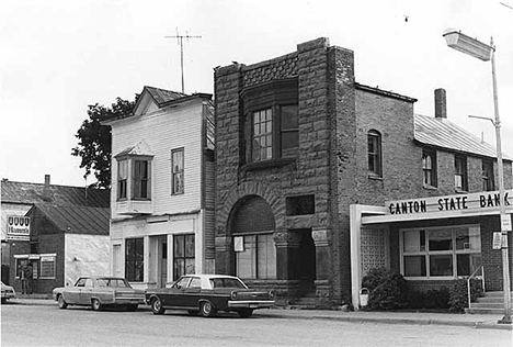 Old store and bank, Canton Minnesota, 1973