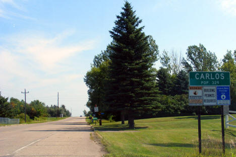 Population sign, Carlos Minnesota, 2008