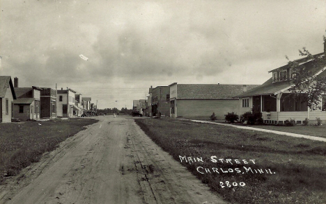 Main Street, Carlos Minnesota, late 1910's