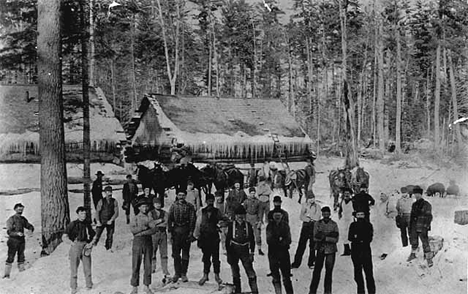 Logging and camp crew at the J. M. Paine camp near Carlton Minnesota, 1899