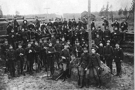 Soldiers at Fort Libbey near Cass Lake Minnesota, 1898