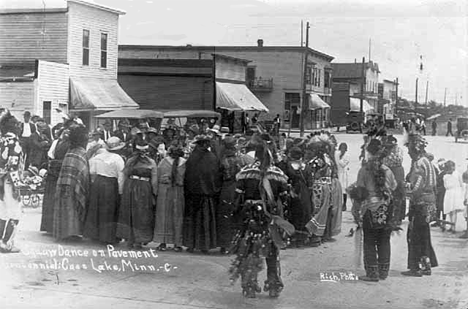 Indian women in dance, Centennial celebration, Cass Lake Minnesota, 1925