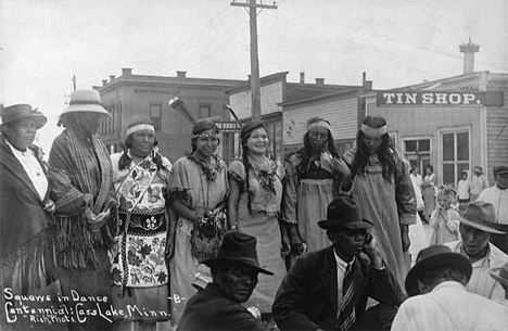 Indian women in dance, Centennial celebration, Cass Lake Minnesota, 1925