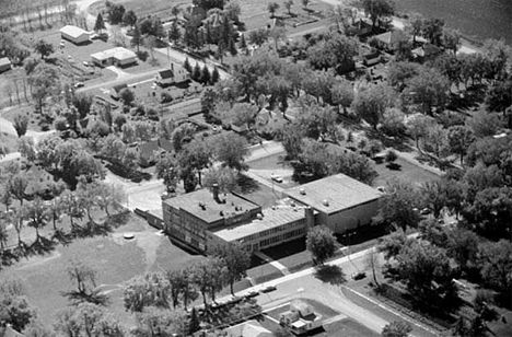 Aerial view, Ceylon School, Ceylon Minnesota, 1963