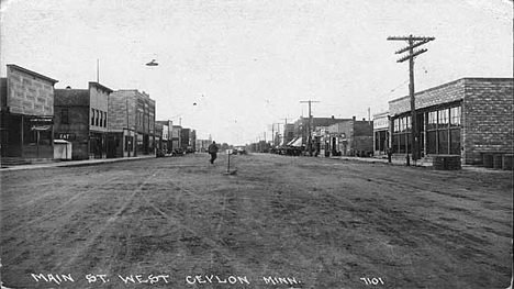Main Street West, Ceylon Minnesota, 1920