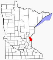 Location of Chisago County Minnesota