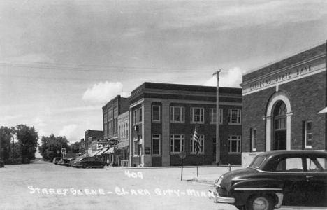 Street scene, Clara City Minnesota, 1940's