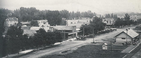 Birds eye view, Clara City Minnesota, 1900's