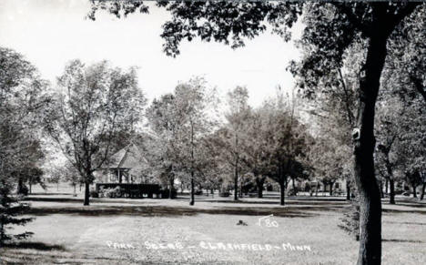 Gazebo in City Park, Clarksfield Minnesota, 1939