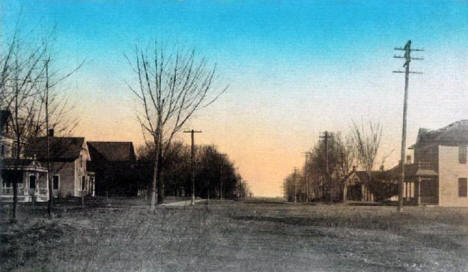 Street scene, Clarksfield Minnesota, 1910's