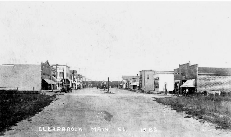 Main Street, Clearbrook Minnesota, 1922