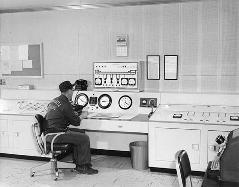 Control station for the Minnesota Pipe Line, located at Clearbrook Minnesota, 1956