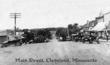 Main Street, Cleveland Minnesota, 1920's