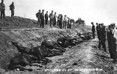 Tornado damage, Clinton Minnesota, 1908