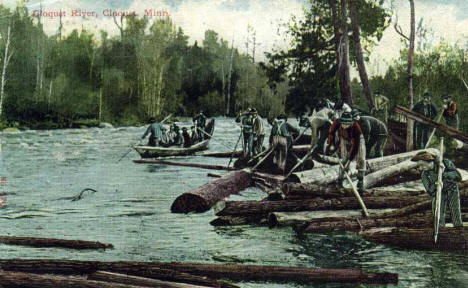 Logging on the Cloquet River near Cloquet Minnesota, 1912