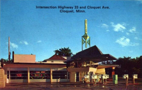 Frank Lloyd Wright-designed gas station, Cloquet Minnesota, 1970's?