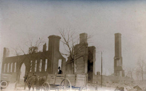 Ruins of High School after fire, Cloquet Minnesota, 1918