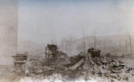 Ruins of Newspaper after fire, Cloquet Minnesota, 1918
