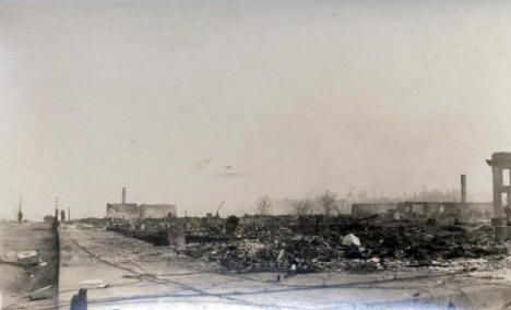 View of Main Street after the fire, Cloquet Minnesota, 1918