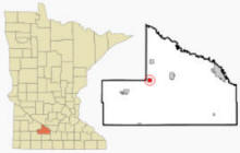 Location of Cobden, Minnesota