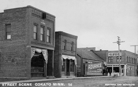 Street scene, Cokato Minnesota, 1908