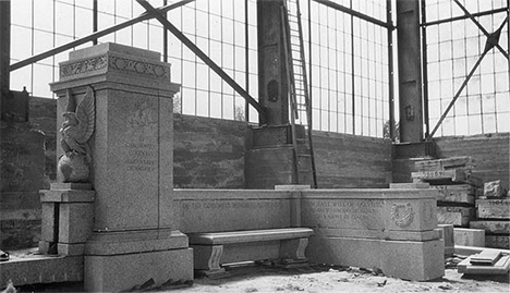 Christopher Columbus Statue base at Cold Spring Granite Works, Cold Spring Minnesota, 1930