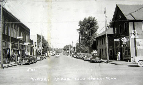 Street scene, Cold Spring Minnesota, 1940's