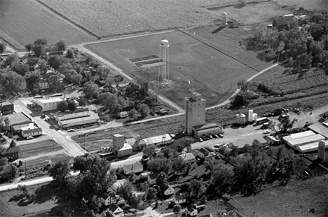 Aerial view, Elevator and surrounding area, Conger Minnesota, 1962