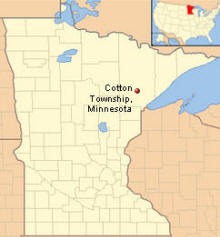 Location of Cotton Township Minnesota