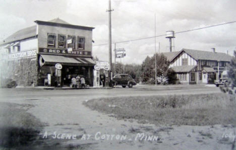 Street scene, Cotton Minnesota, 1940's