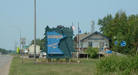 Floodwood Welcome Sign and Train Depot, 2006