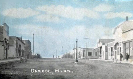 Street scene, Danube Minnesota, 1910's