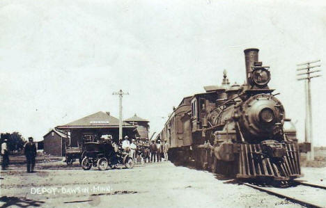 Railroad Depot, Dawson Minnesota, 1909
