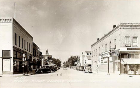 Street scene, business district, Deer River Minnesota, 1940's